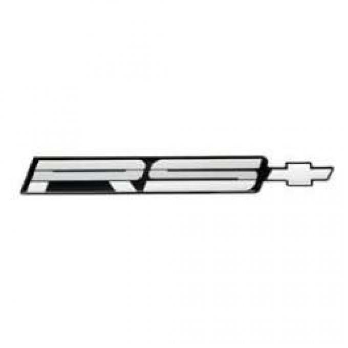 Camaro Rear Panel Emblem, RS, Silver, 1988-1990