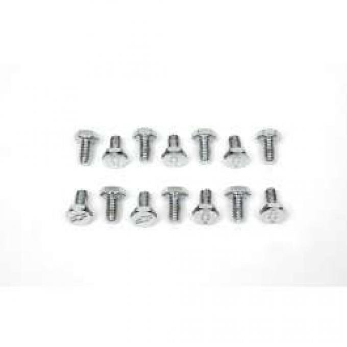 Camaro Automatic Transmission Oil Pan Bolt Set, Bowtie Stamped, Chrome, 1967-1969