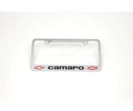 Camaro License Plate Frame, With Camaro Word & Bowtie Logos, 1967