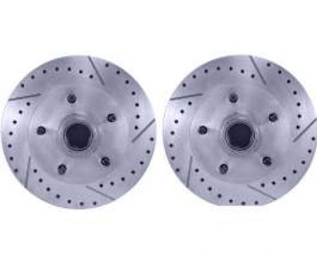 Camaro Brake Rotors, Front, Drilled & Slotted, 1967-1969