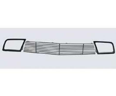 Camaro Billet Grille, Black Powder Coated Aluminum, SS, Lower Valance, With Ducts 2010-2011