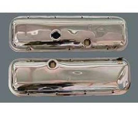 Camaro Valve Covers, Big Block, Chrome, With Power Brake Booster Dent, 1967-1972