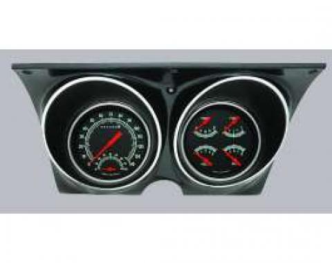 Camaro Updated Gauge Kit, With Black Dials & Green Numbers/Orange Needles, Classic Instruments, 1967-1968