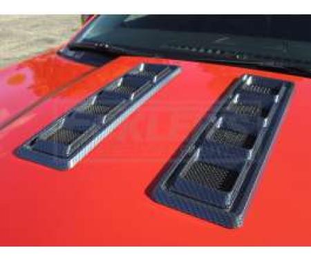 Camaro Hood Vents, Carbon Fiber Finish, 2010-2014