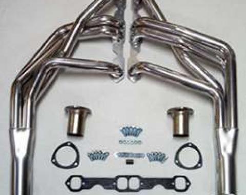 Doug's Headers, Full Length Steel Ceramic Coated, 302-350, For Cars Without Air Conditioning, 1967-1969