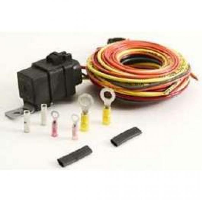 Camaro Single Electric Fan Wiring Harness Kit, Without Thermo Switch, Be Cool, 1967-1969