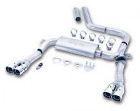 Camaro Exhaust System, 3 Cat Back Adjustable, V8, Borla, 1998-2002