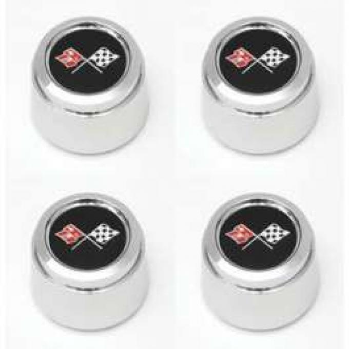 Camaro 1978 Corvette Pace Car Style Chrome Wheel Cap Set, For Corvette Style Aluminum Wheels