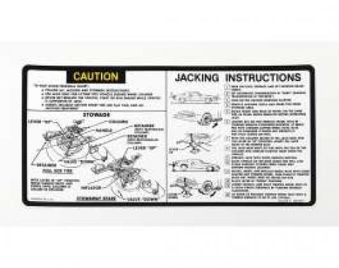 Camaro Jacking Instructions Decal, 1980