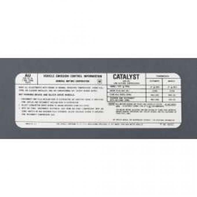 Camaro Emission Decal, Automatic Or Manual Transmission, US, 305ci 2-Barrel Carb, 1977