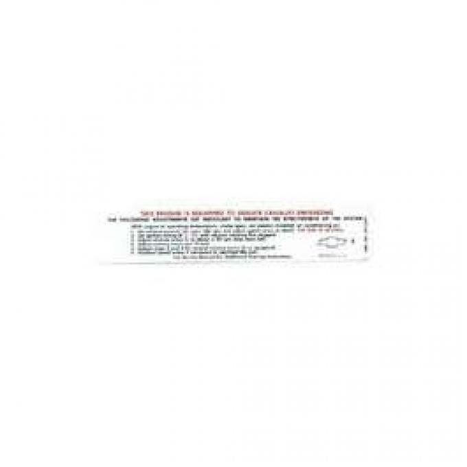 Camaro Exhaust Emissions Decal, 327/275hp & 350/295hp, For Cars With Manual Transmission, 1968