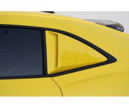 Camaro Quarter Window Scoops, With Black Vinyl Inserts, 2010-2014