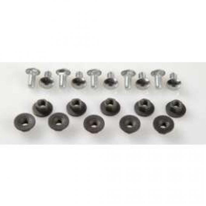 Camaro Bumper Mounting Bolt Set, Front & Rear, Stainless Steel Capped, 1967
