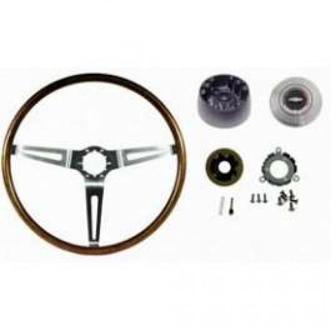 Camaro Deluxe Wood Steering Wheel Kit, Walnut, 1967-1968