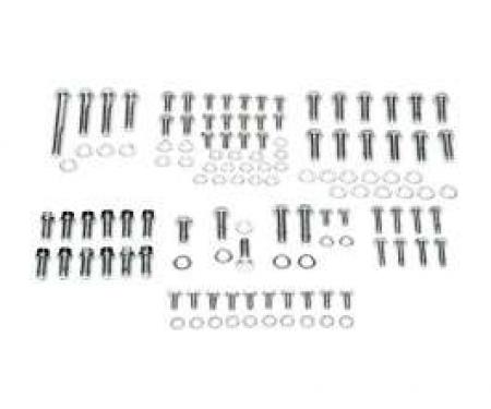 Camaro Engine Bolt Kit, Small Block, Chrome, For Cars With Exhaust Headers, 1967-1969