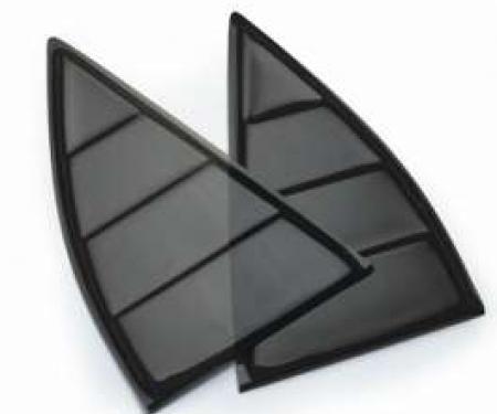 Camaro Quarter Window Louvers, Black, 2010-2013