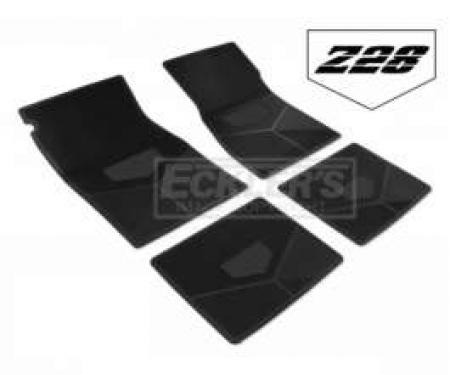 Camaro Rubber Floor Mats, With Z28 Emblem, Black, 1979-1981