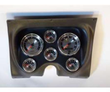 Camaro Instrument Cluster Panel, Black Finish, With American Muscle Series AutoMeter Gauges, 1967-1968