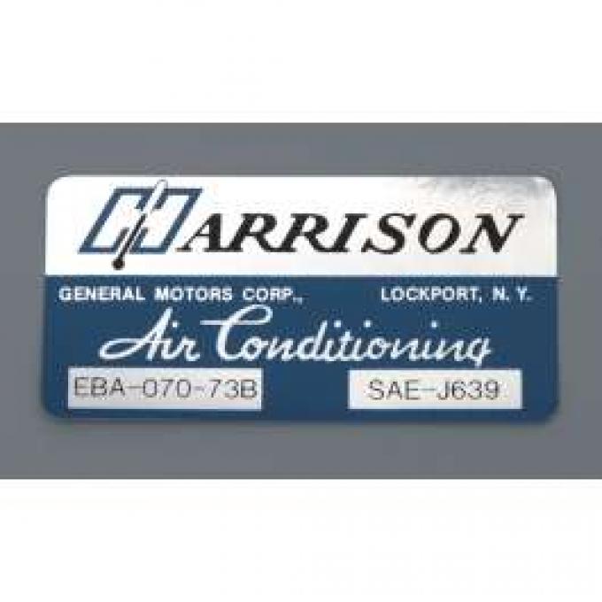 Camaro Air Conditioning Evaporator Box Decal, Harrison, 1973