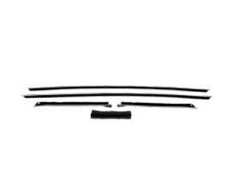 Camaro Outer Window Felt Kit, Coupe, With Round Stainless Steel Beads, 1968-1969