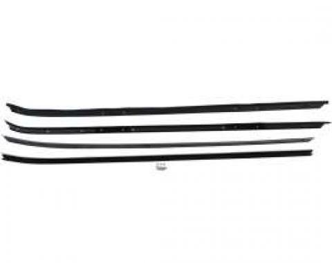 Camaro Window Felt WeatherStrip Kit, Inner & Outer, for Cars with Chrome Moldings, 1970-1981