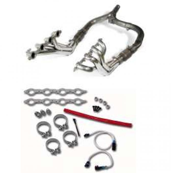 Camaro Header Kit, LS1, Long Tube, Ceramic Coated, SLP, 1998-1999