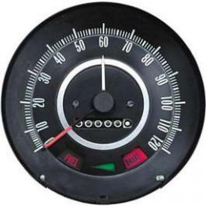 Camaro Speedometer, 120 MPH, With Speed Warning Indicator, 1967