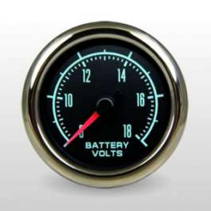 Camaro Voltmeter Gauge, 2 1/16, Marshall Instruments, Muscle Series, 1967-1969