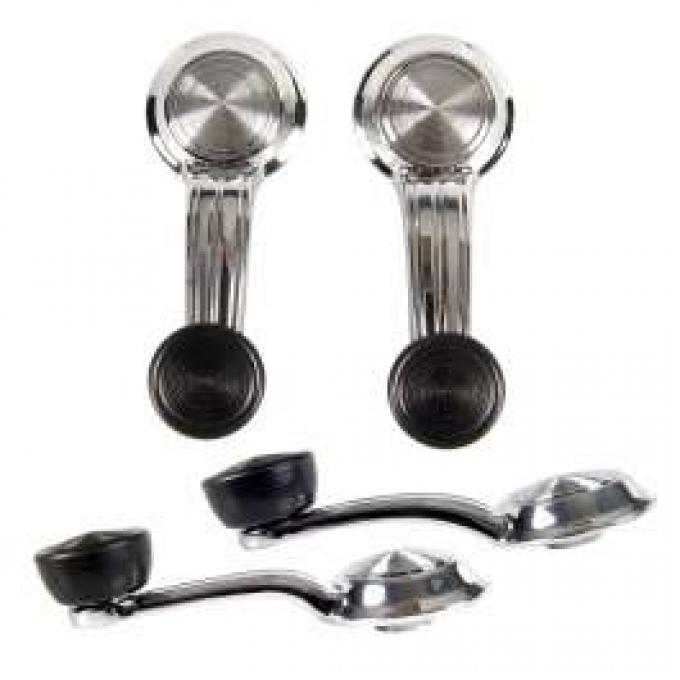 Pair Of Gray Window Crank Handles For Chevy GMC Isuzu Trucks – Front Rear