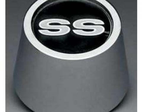 Camaro Super Sport (SS) Wheel Center Ornament, Chrome, With SS Emblem Insert, GM, 1969