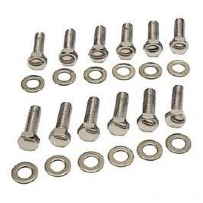 Camaro Intake Manifold Bolt Set, Small Block, Chrome, 1967-1969