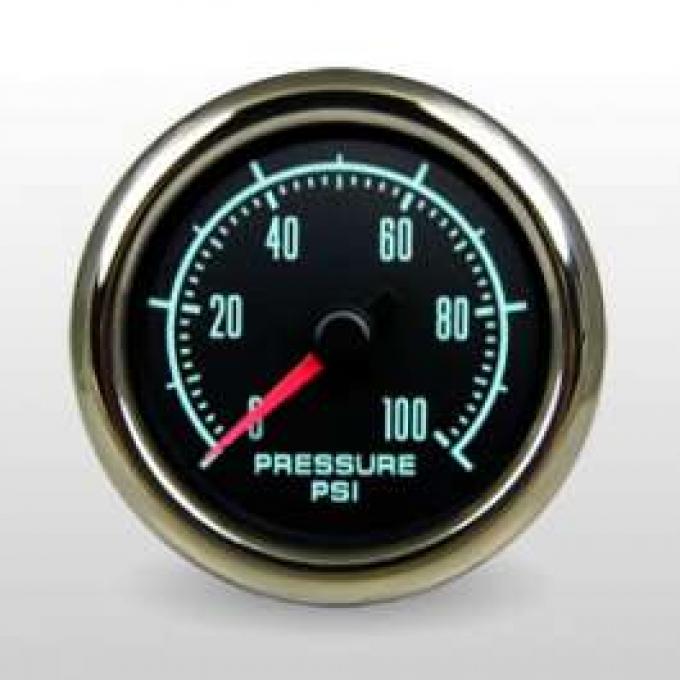 Camaro Oil Pressure Gauge, 2 1/16, Marshall Instruments, Muscle Series, 1967-1969