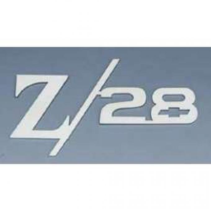 Camaro Taillight Panel Emblem, Z28 With Bowtie, Stainless Steel, 1967-1969