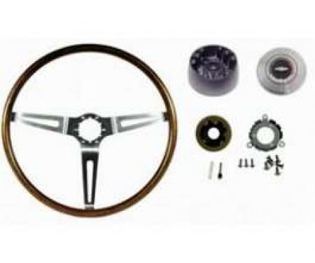 Camaro Deluxe Wood Steering Wheel Kit, Walnut, 1967-1968