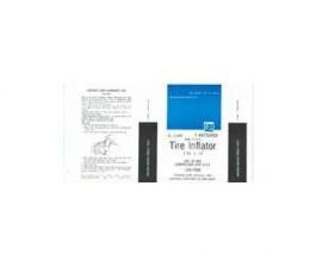 Camaro Space-Saver Spare Tire Warning Decal, Trunk, 1969