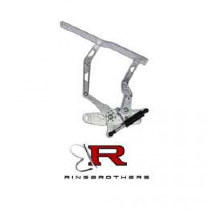 Camaro Hood Hinges, Billet Aluminum, Air Frame, Natural, With Steel Hood, 1970-1981