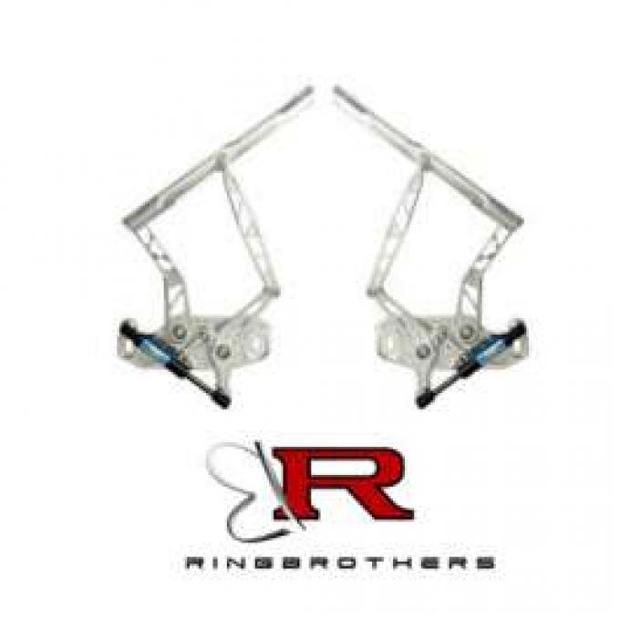 Camaro Billet Aluminum Hood Hinges, Natural Finish, Air Frame, For Cars With Steel Hood, 1967-1969