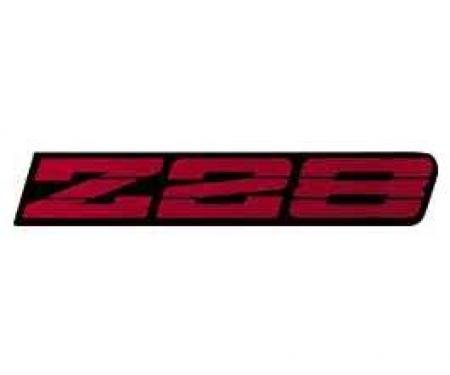 Camaro Rocker Panel Emblem, Z28, Red, 1991-1992