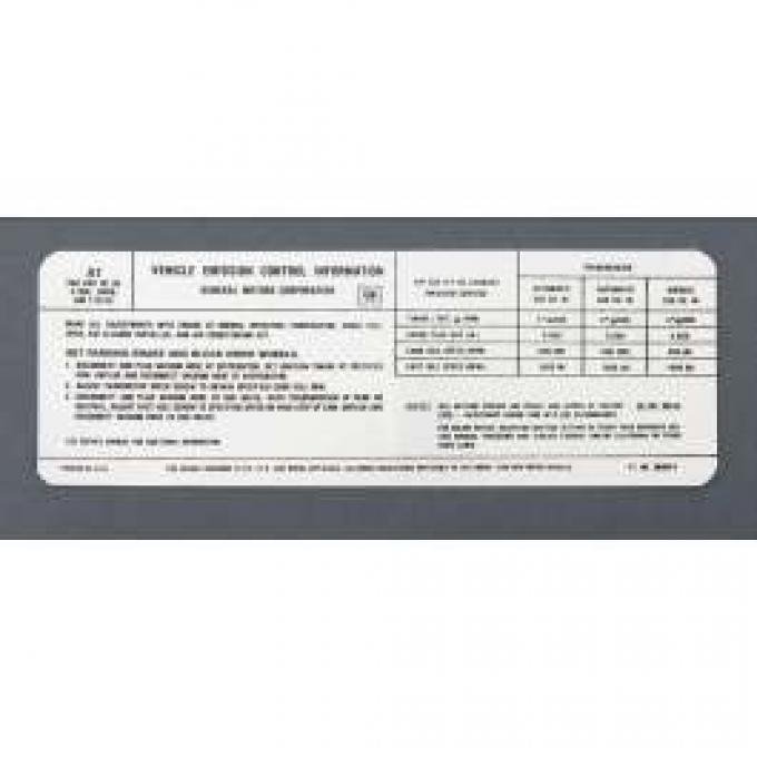 Camaro Emission Decal, California, 1975