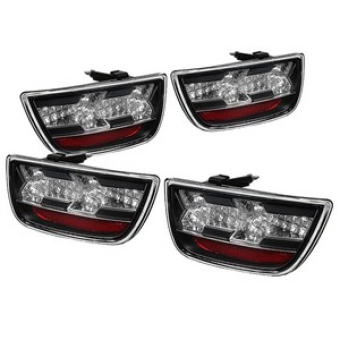 Camaro LED Taillights, Black, 2010-2013