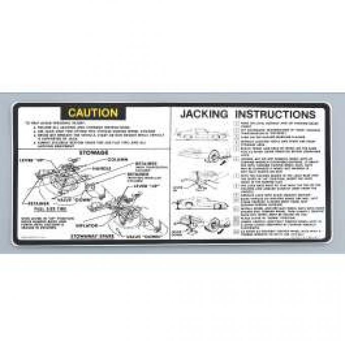 Camaro Jacking Instructions Decal, 1980