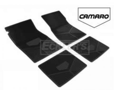 Camaro Rubber Floor Mats, With Block Camaro Script, 1985-1992