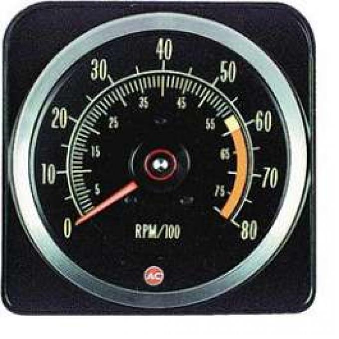 Camaro Tachometer, 6000 RPM Redline, 1969Late