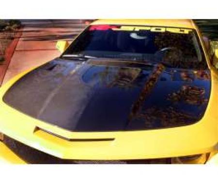 Camaro Hood, Carbon Fiber, With Clear Window, 2010-2013