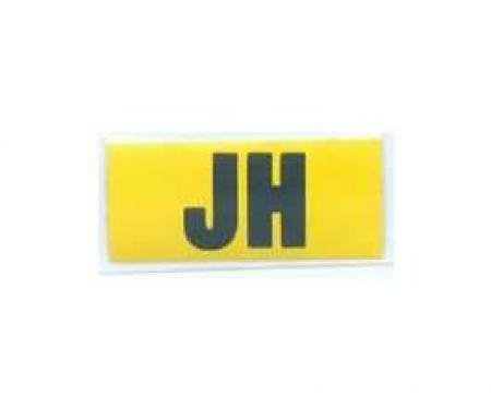 Camaro Valve Cover Decal, Code JH, 396/350hp, For Cars With4-Speed Manual Transmission, 1969