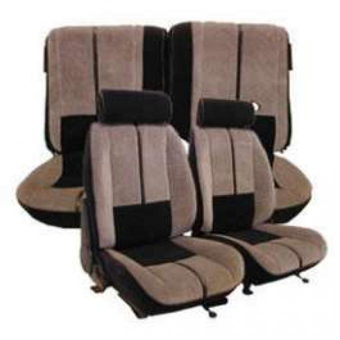Camaro Seat Cover Set, Front & Rear, Velour, For Cars With Deluxe Interior & Rear Solid Seat, 1988-1992