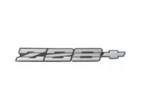 Camaro Rear Panel Emblem, Z28, Silver, 1985-1986