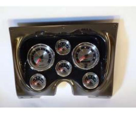Camaro Instrument Cluster Panel, Carbon Fiber Finish, With American Muscle Series AutoMeter Gauges, 1967-1968
