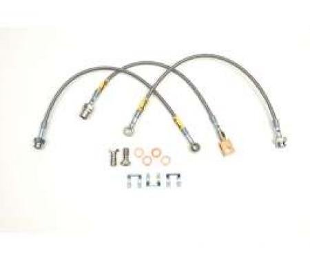 Camaro Braided Disc Brake Hose Kit, Stainless Steel, Goodridge, 1970-1976