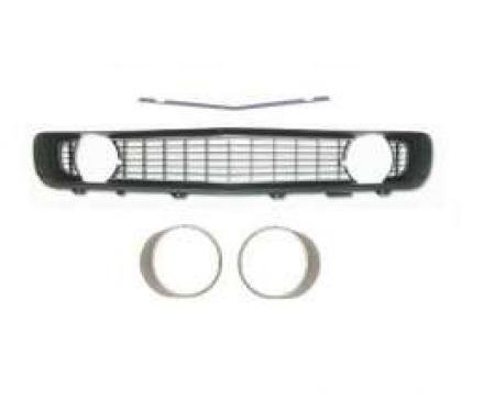 Camaro Grille Kit, With Black Grille & Silver Headlight Bezels Without Trim, For Cars With Standard Trim (Non-Rally Sport), 1969